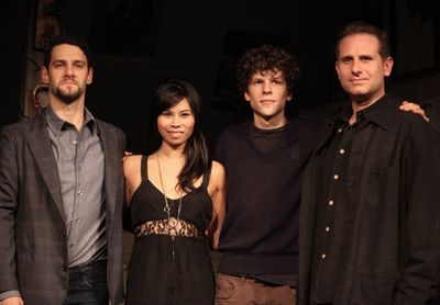 Justin Bartha, Camille Mana, Jesse Eisenberg & Remy Auberjonois  Photo