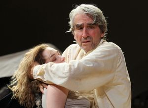 Kristen Connolly and Sam Waterston in King Lear, directed by James Macdonald, running at The Public Theater through November 20. Photo Credit: Joan Marcus. @ BroadwayWorld Kristen Connolly and Sam Waterston in King Lear, directed by James Macdonald, running Photo