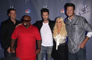 Oct. 28, 2011 - Culver City, California, U.S. - Blake Shelton, Christina Aguilera, Ad Photo