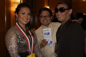 Lea Salonga, media personalities Luis Pedron and Felix Manuel @ BroadwayWorld Lea Salonga, media personalities Luis Pedron and Felix Manuel Photo