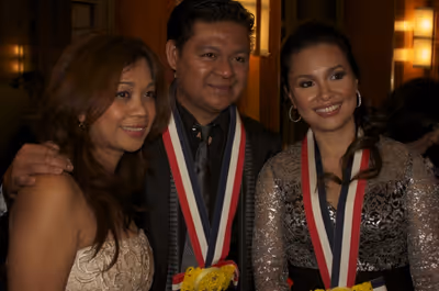 ABS CBN's Monette Rivera and Don Tagala, Lea Salonga
 Photo