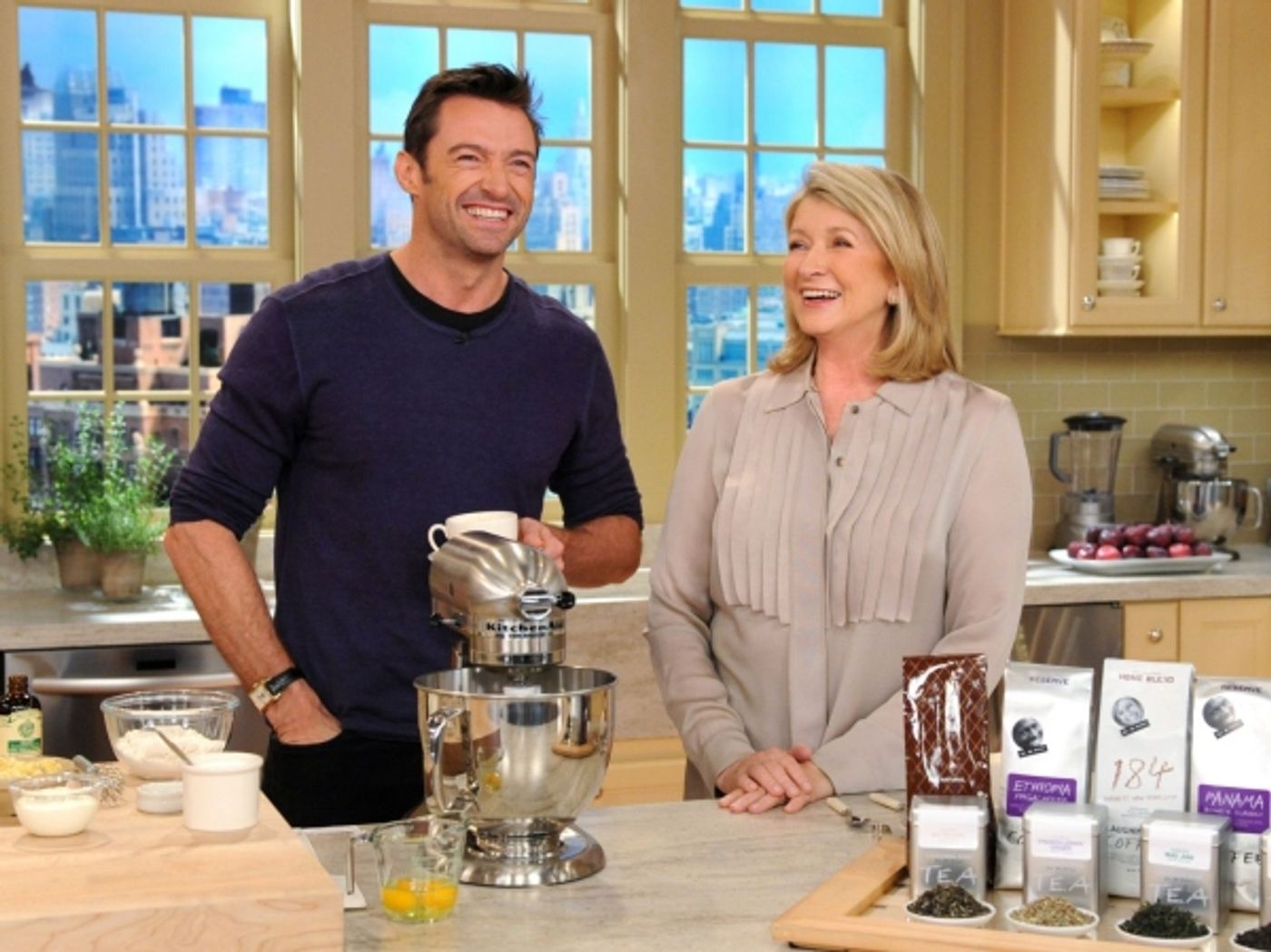 Photo Flash: Hugh Jackman Visits Martha Stewart!  Image