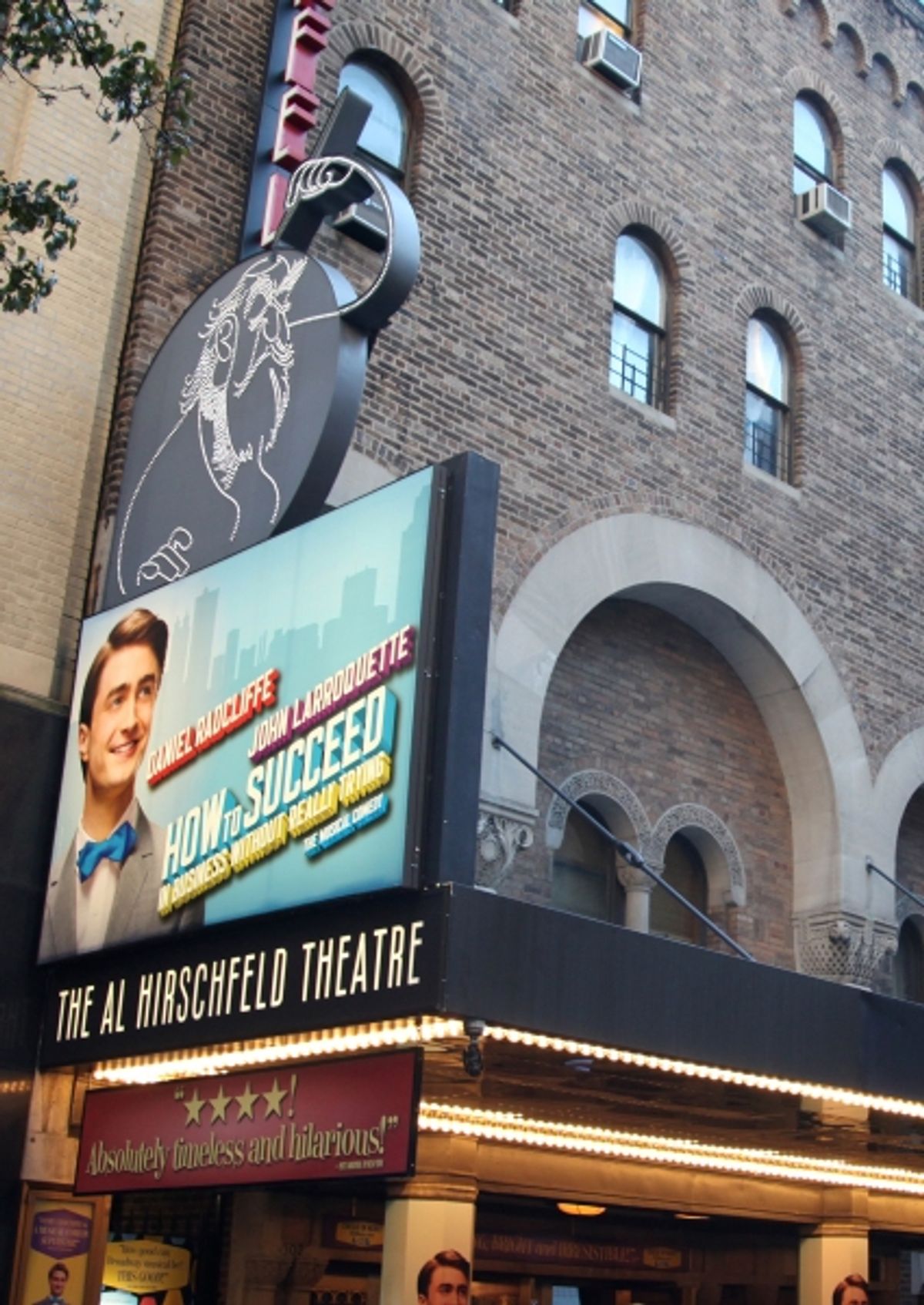 Daniel Radcliffe, John Larroquette along with the cast and crew of HOW TO SUCCEED IN BUSINESS WITHOUT REALLY TRYING celebrate their 250th performance on Broadway at the Hirschfeld Theatre in New York City. Daniel RadcliffeÃ'Å as J. Pierrepont Finch, 2011  at 