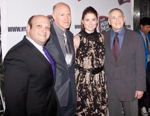 Isaac Robert Hurwitz, Neil Meron, Debra Messing, and Craig Zadan Photo