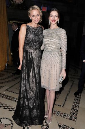 NEW YORK, NY - NOVEMBER 01: Charlene, Princess of Monaco (L) and actress Anne Hathaway attend the Princess Grace Awards Gala at Cipriani 42nd Street on November 1, 2011 in New York City. Princess Charlene is wearing Montblanc Seven Stars Kate earrings. A @ BroadwayWorld NEW YORK, NY - NOVEMBER 01: Charlene, Princess of Monaco (L) and actress Anne Hathaw Photo