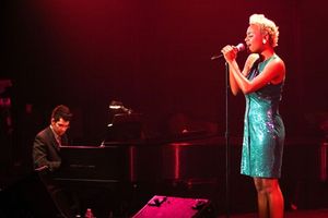 Davy Nathan and Syesha Mercado performs in Upright Cabaret's American Icon Series Photo