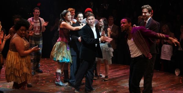 Hunter Parrish & Company with Christopher Gattelli, Stephen Schwartz & Daniel Goldste Photo