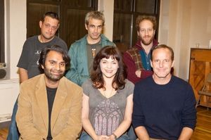 Front: Rock Kohli, Ana Reeder, Clark Gregg; Back: Lenny Venito, Gordon MacDonald, Joey Slotnick @ BroadwayWorld Front: Rock Kohli, Ana Reeder, Clark Gregg; Back: Lenny Venito, Gordon MacDonald, Joe Photo