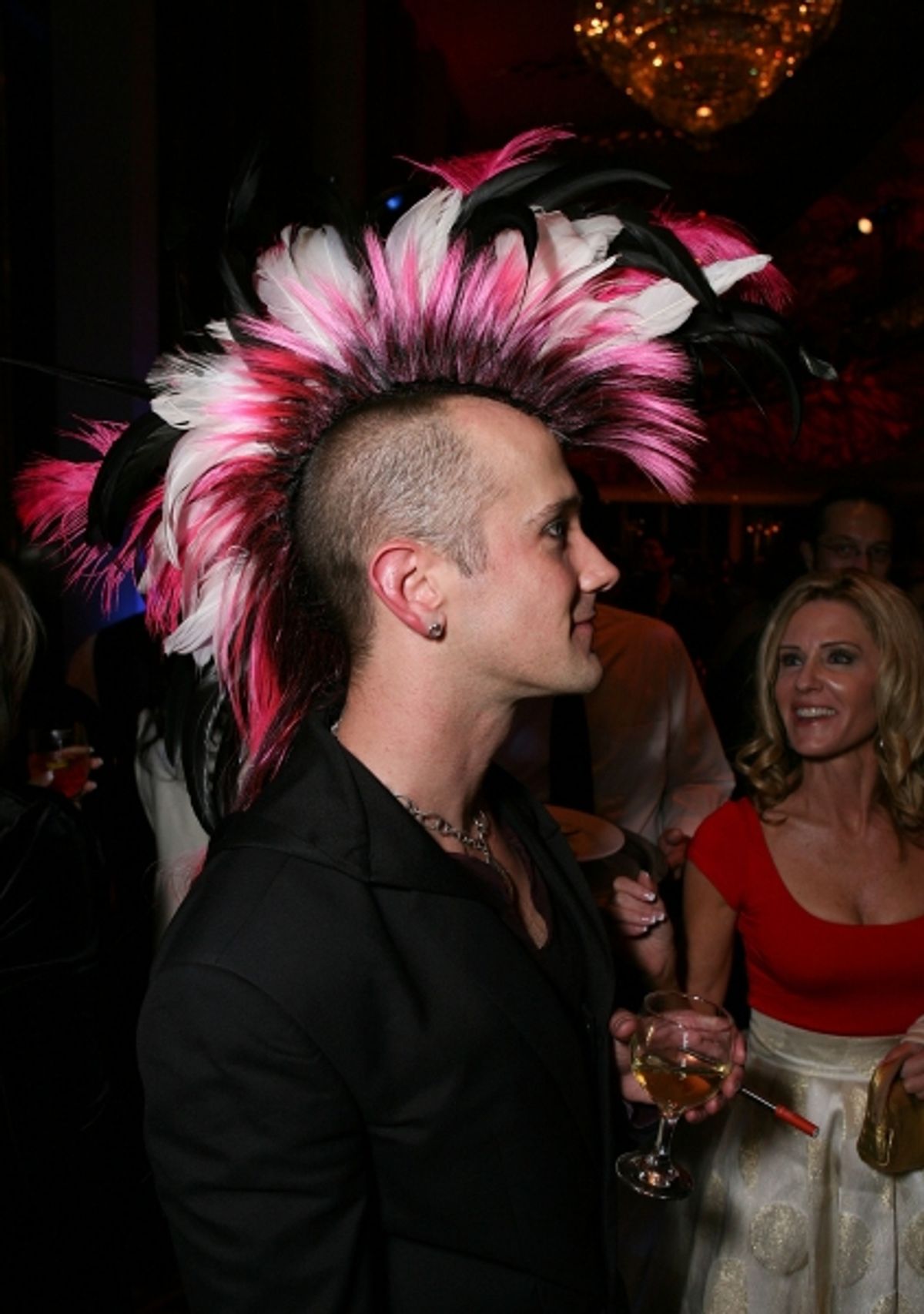 LOS ANGELES, CA - NOVEMBER 11: Book Writer Jeff Whitty poses with a mohawk during the party for the opening night performance of 'Bring It On: The Musical' at Center Theatre Group's Ahmanson Theatre on November 11, 2011 in Los Angeles, California. (Photo  at 