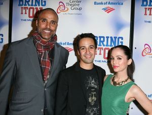 Athlete Rick Fox, Composer/Lyricist Lin-Manuel Miranda and actress Eliza Dushku @ BroadwayWorld Athlete Rick Fox, Composer/Lyricist Lin-Manuel Miranda and actress Eliza Dushku Photo