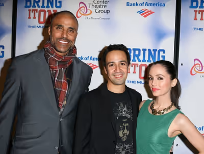Athlete Rick Fox, Composer/Lyricist Lin-Manuel Miranda and actress Eliza Dushku 
 Photo
