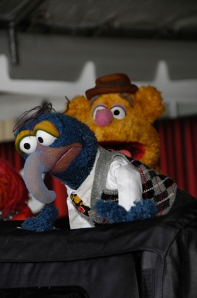 Gonzo and Fozzie Bear during the premiere of the new movie from Disney THE MUPPETS Photo