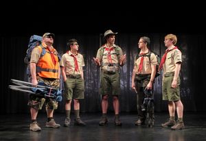 Daniel Stewart Sherman, Gideon Glick, John Behlmann, Patrick Breen, and Jay Armstrong Photo