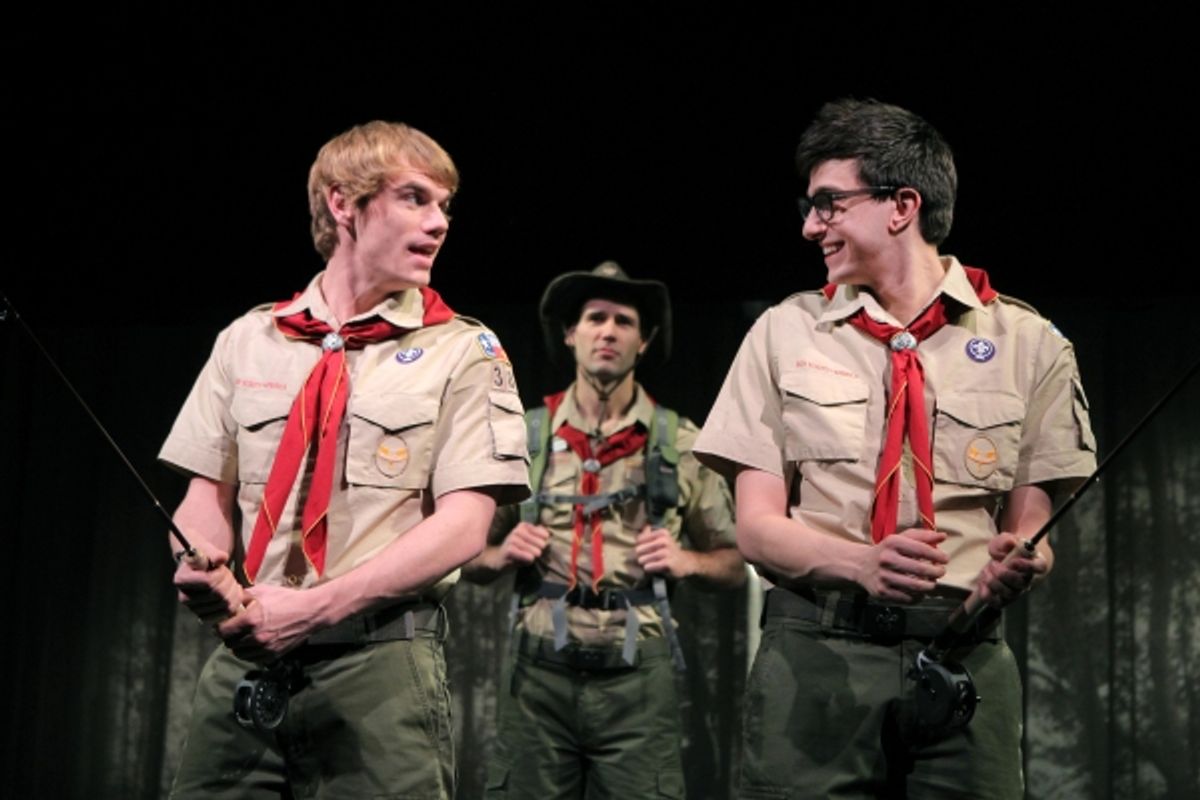 Jay Armstrong Johnson, John Behlmann, and Gideon Glick at 