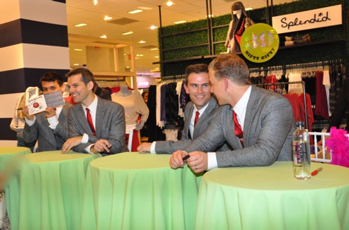 Michael Longoria, J. Robert Spencer, Daniel Reichard and Christian Hoff signing their newley released CD at 