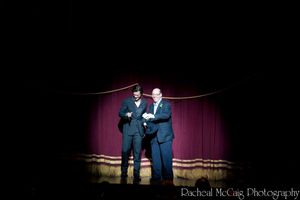 Aubrey Dan introduces Peter Deiwick to sing the National Anthem Photo