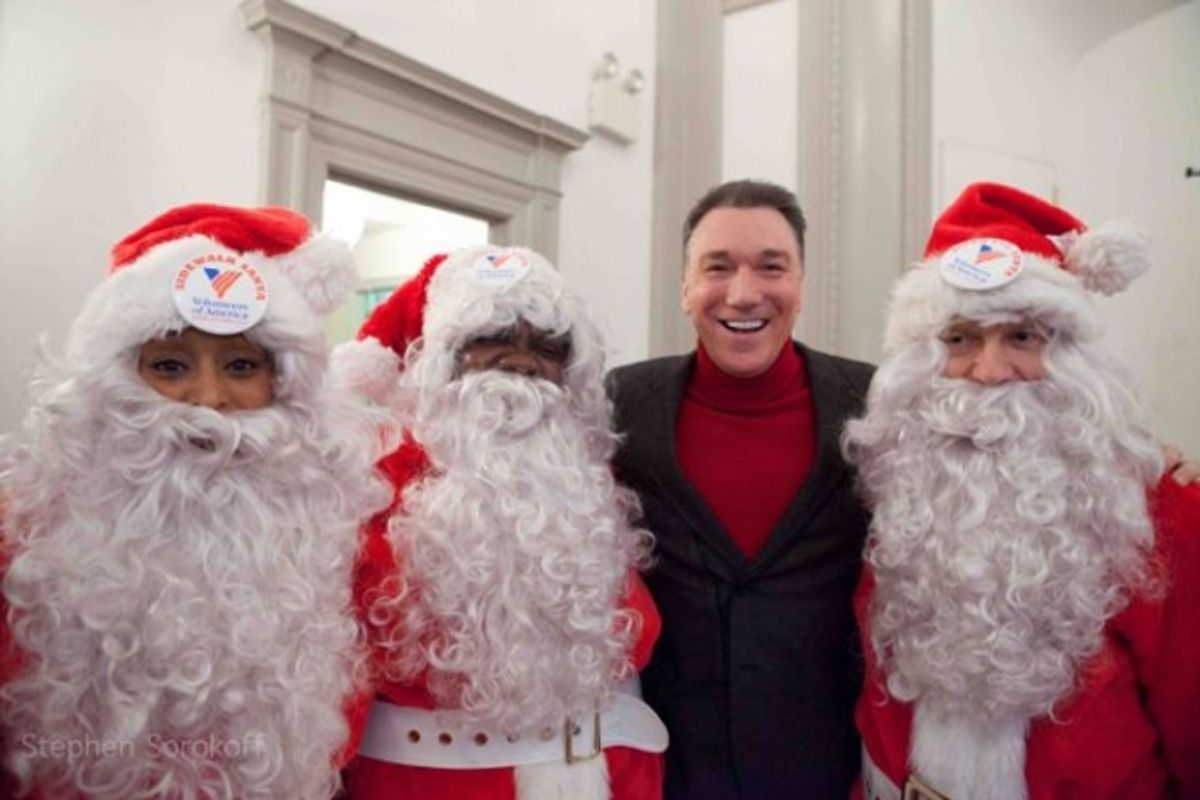 Patrick Page and Santas at 