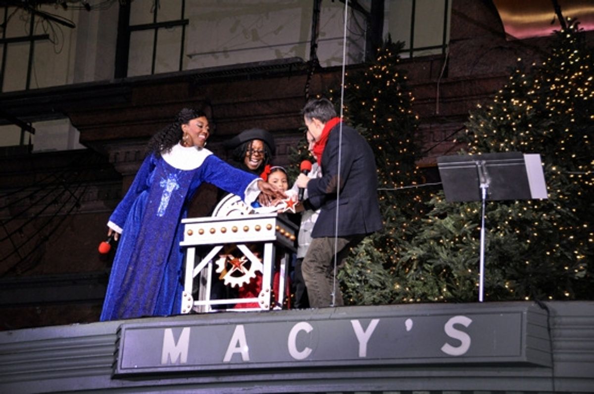 Patina Miller, Whoppie Goldberg, the Make A Wish Kids-Gabriella and Anthony along with William Schermerhorn at 