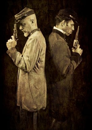 Soldiers on both sides of the battle (Joel Raney and Santino Craven) pray for wholeness and redemption in A Civil War Christmas. @ BroadwayWorld Soldiers on both sides of the battle (Joel Raney and Santino Craven) pray for wholene Photo