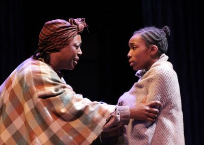 Hannah (Lynnea Monique Doublette) and Jessa (Kiara Smythe) in A Civil War Christmas.  Photo