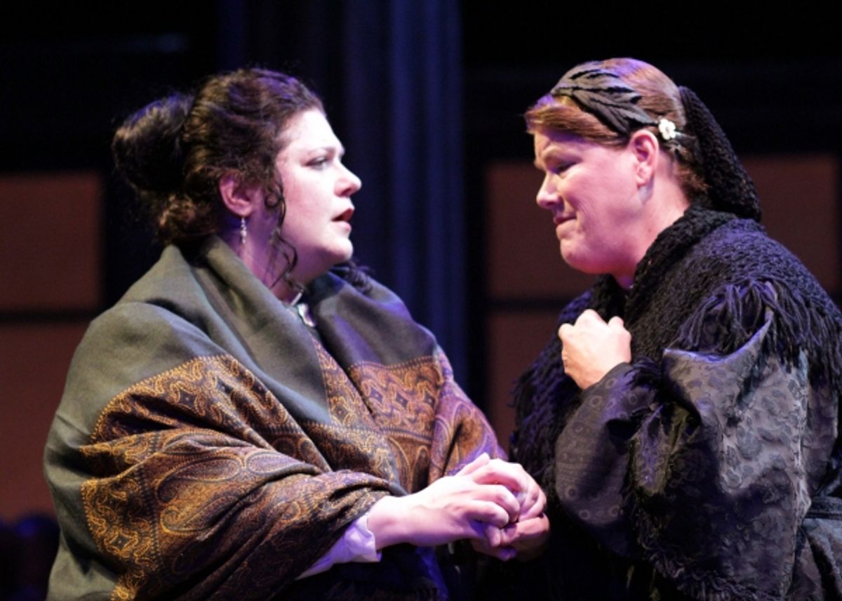 Mary Surratt (Gail Ottmar) and Mary Todd Lincoln comfort one another in A Civil War Christmas.  at 