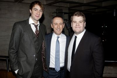 Oliver Chris, Nicholas Hytner (Director) and James Corden
 Photo