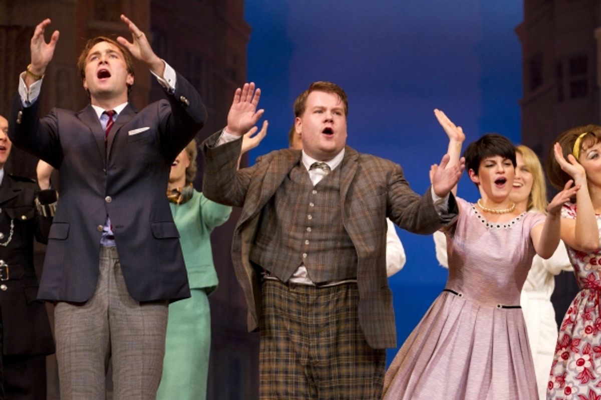 Oliver Chris, James Corden and Jemima Rooper at 