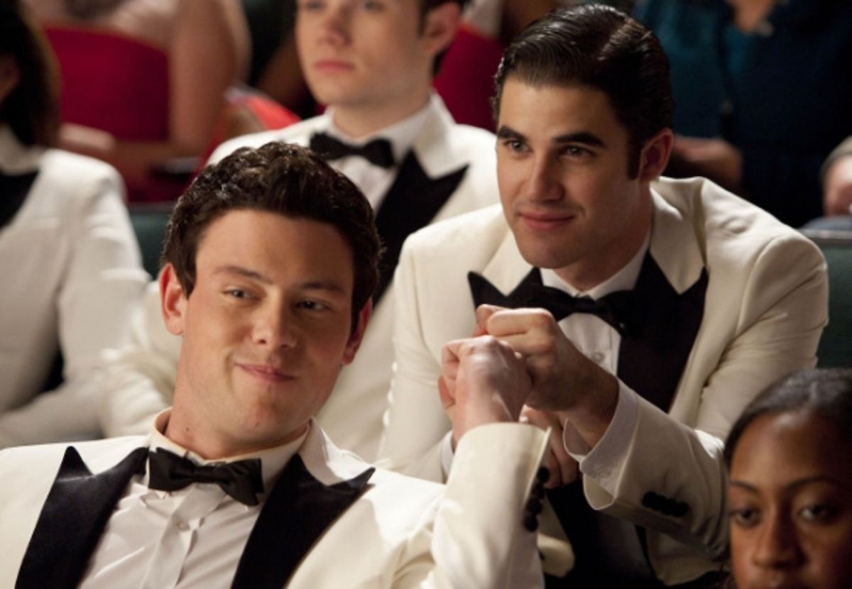 Finn (Cory Monteith, L) and Blaine (Darren Criss, R) at 