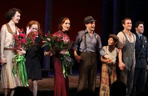 Laura Osnes & Jeremy Jordan with the Company @ BroadwayWorld Laura Osnes & Jeremy Jordan with the Company Photo