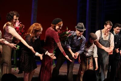 Laura Osnes & Jeremy Jordan with the Company Photo