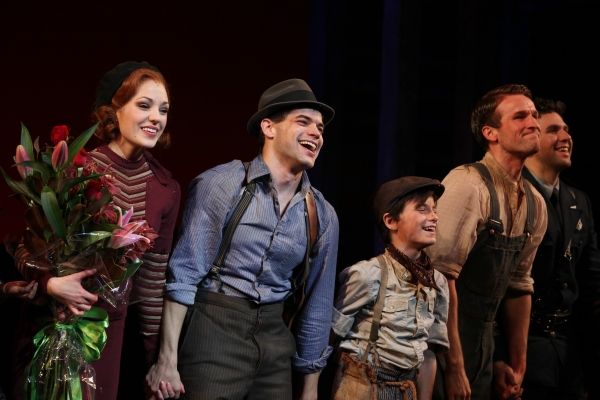 Laura Osnes & Jeremy Jordan with Talon Ackerman, Claybourne Elder & Louis Hobson  Photo