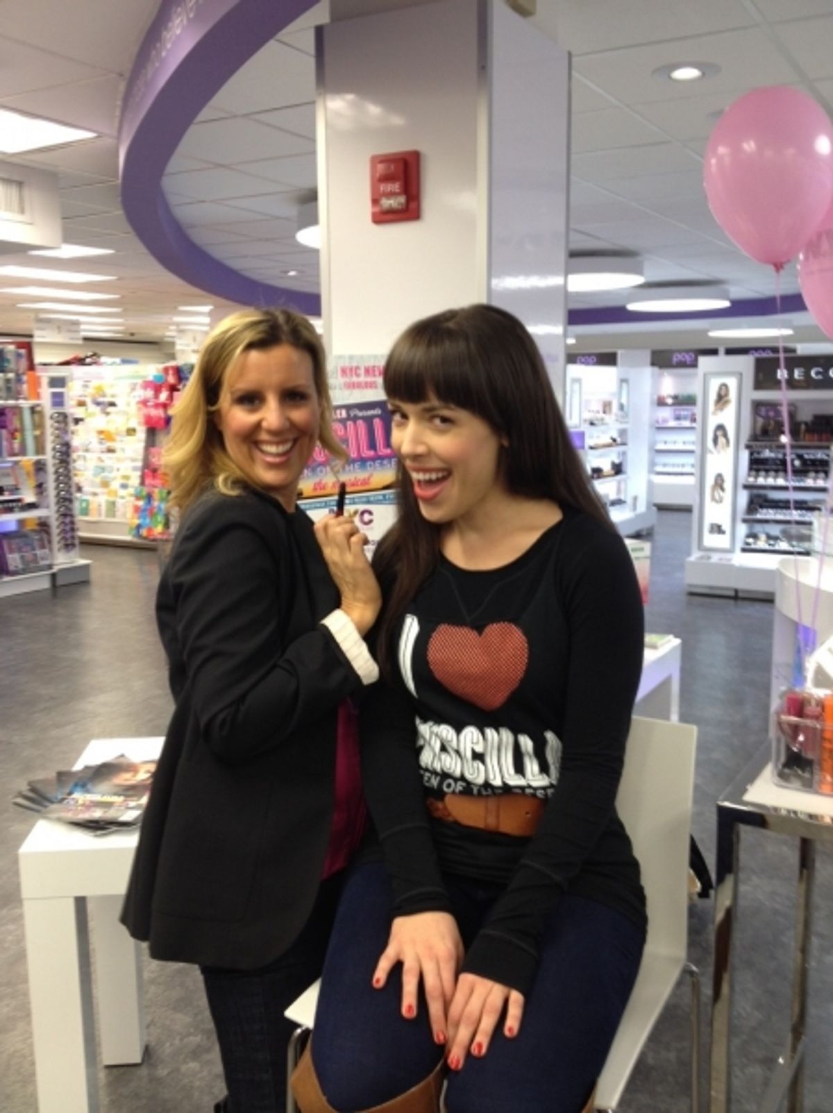 Celebrity makeup artist Erica Whelan and Esther Stilwell at 