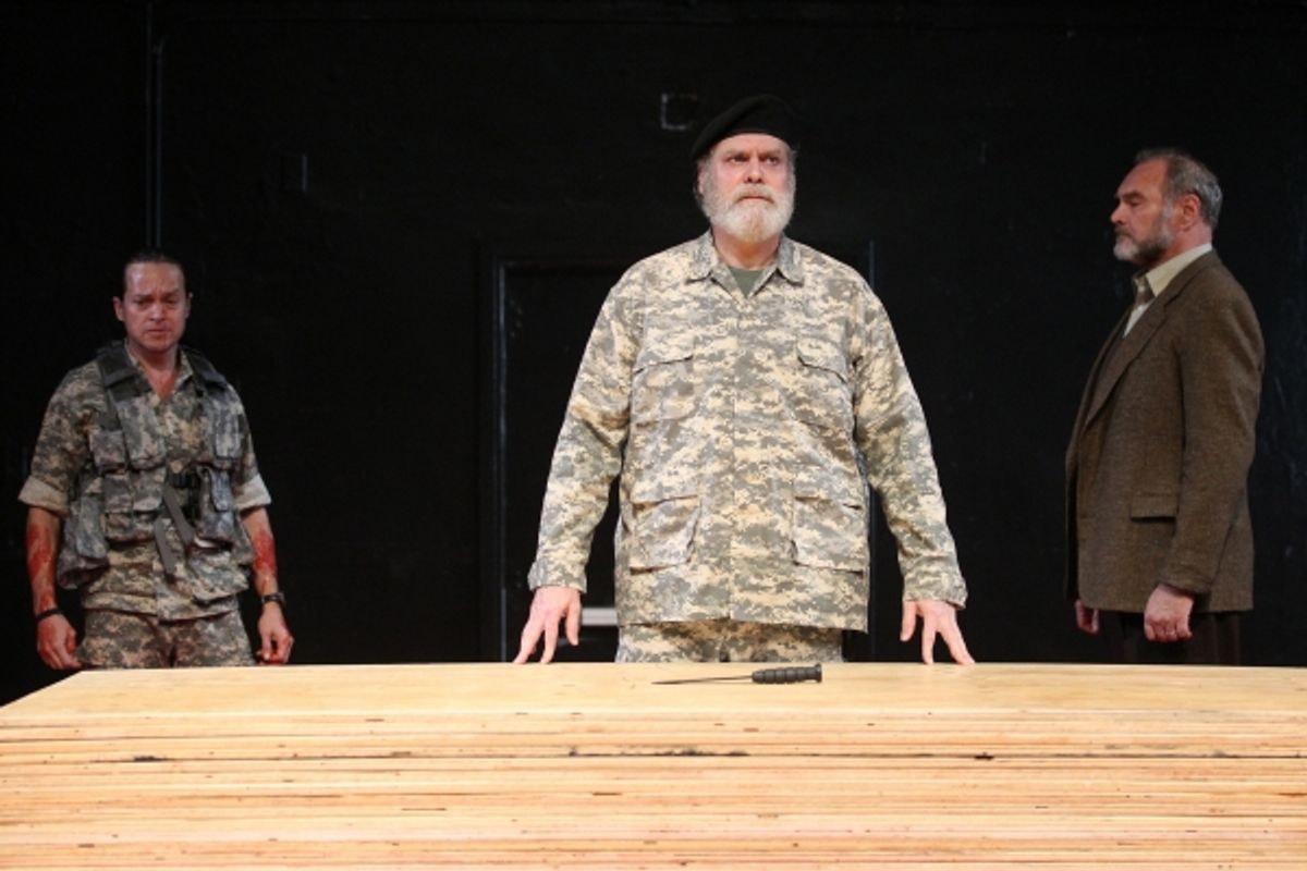 Rob Campbell, Jay O. Sanders, and Sherman Howard in TITUS ANDRONICUS, a Public Lab production directed by Michael Sexton, running November 29 through December 18. Photo credit Joan Marcus. at 