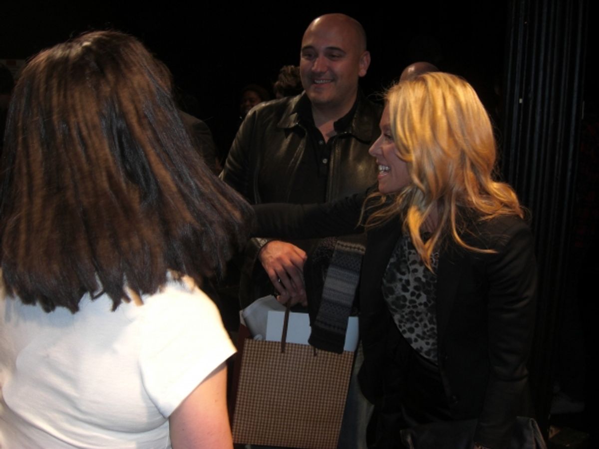 Kelly Ripa congratulates the cast of SILENCE! The Musical at 