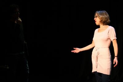 Jackie Hoffman with director and co-writer Michael Schiralli  Photo