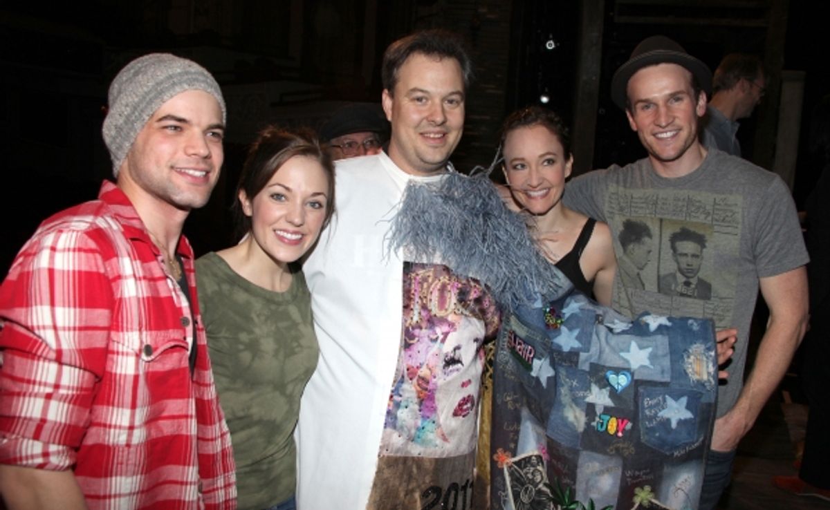 'Bonnie & Clyde' Gypsy Recepient Tad Wilson with Jeremy Jordan, Laura Osnes, Melissa Van Der Schyff, Claybourne Elder & Company at 
