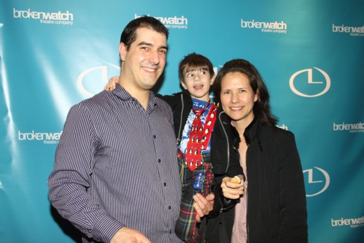 Drew DeCorleto and Teresa Goding with their son at 