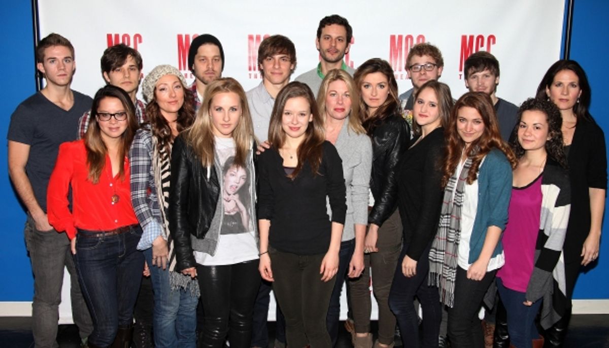 Molly Ranson & Marin Mazzie with ensemble cast members at 