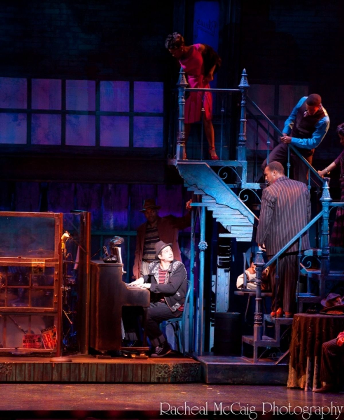 Brian Fenkart and the cast of MEMPHIS at 