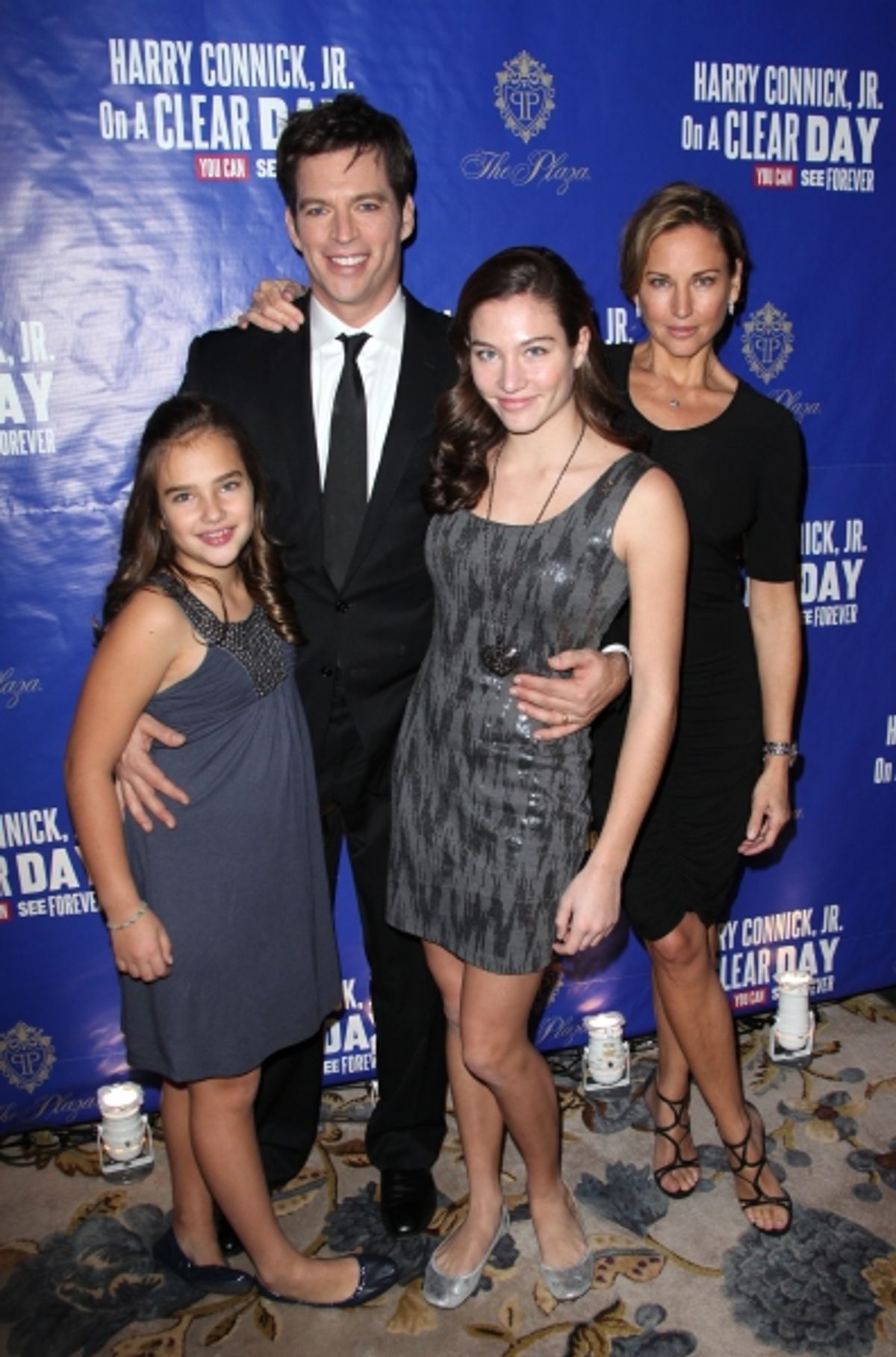 Harry Connick Jr., Jill Goodacre and daughters Kate Connick and Charlotte Connick at 