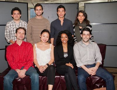 Andy Donald, Matthew Dellapina, Nelson Lee, and Vineyard Theatre Co-Artistic Director Photo