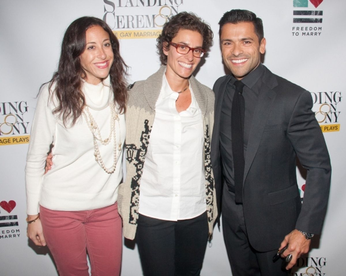 Jenny Greenstein, Dina Weisberger and Mark Consuelos at 