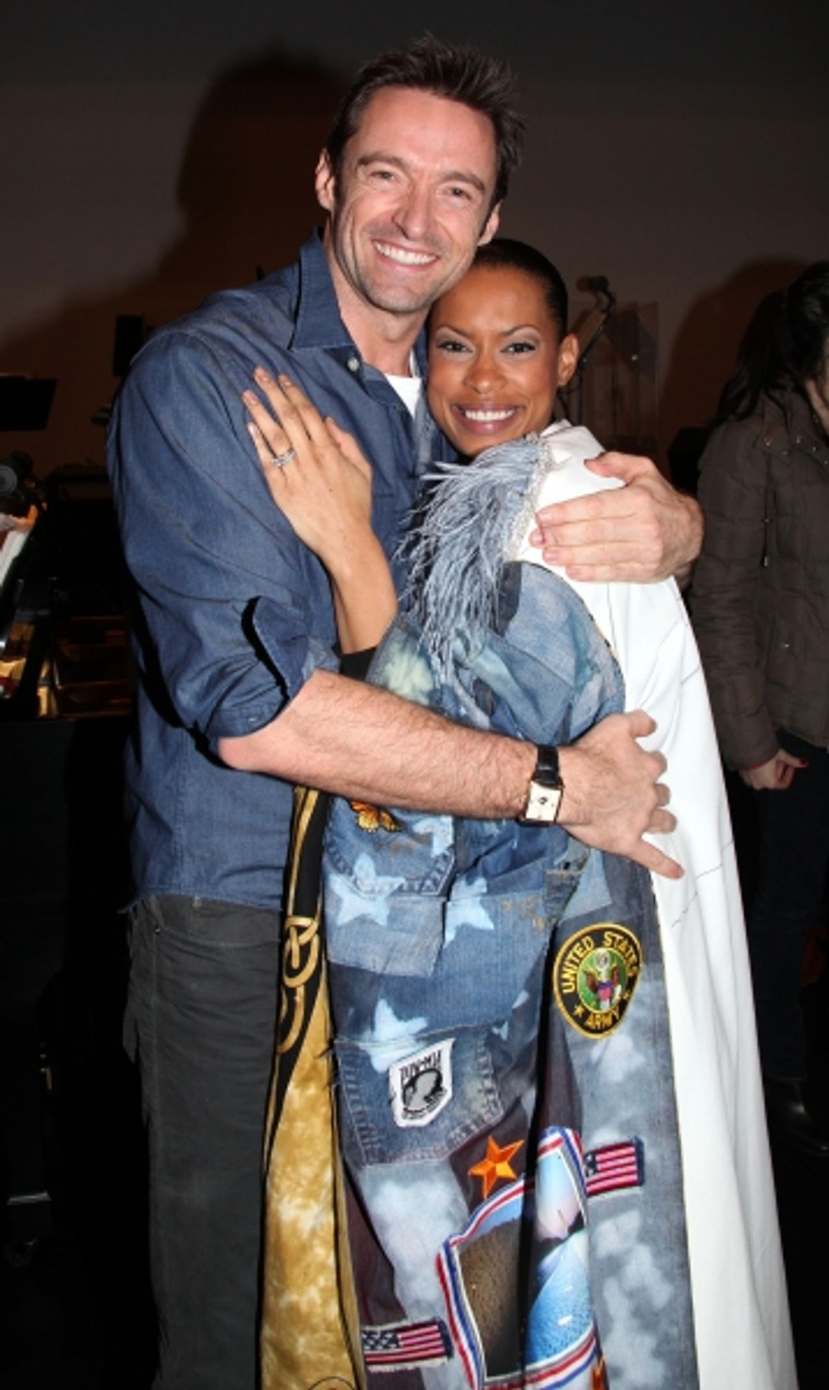 Hugh Jackman & Kearran Giovanni (Gypsy Robe Recipient)  at 