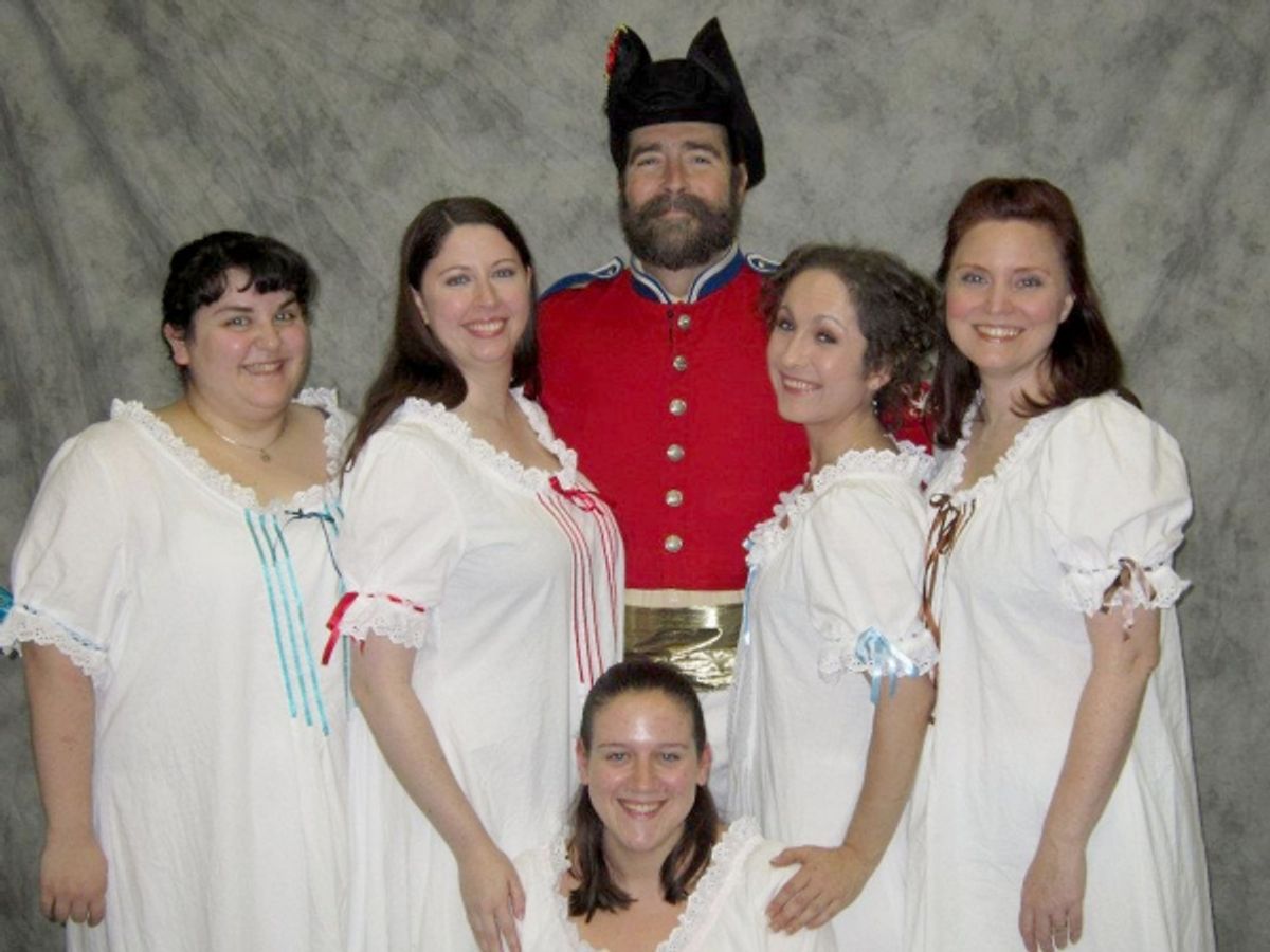 Jenny Horowitz of East Windsor, Katie Downey of New Brunswick, John Skanken-Kaye of Doylestown, Pa., Liz Rzasa of Lawrenceville, Jenn Winn of Ewing and Jenn Davis (front) of Bordentown at 