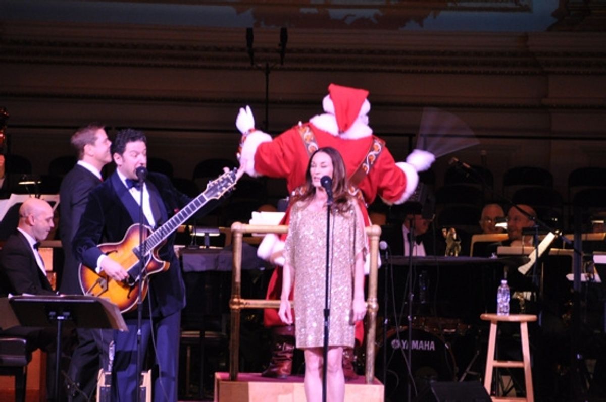 Santa Claus conducts The New York Pops with Steven Reineke, John Pizzarelli and Jessica Molaskey at 
