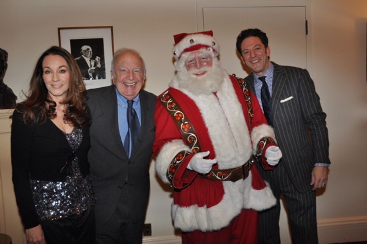 Jessica Molaskey, Bucky Pizzarelli, Santa Claus and John Pizzarelli at 