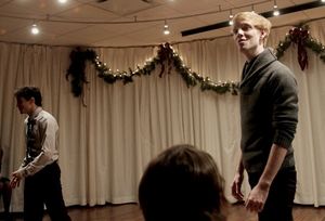 Zachary Infante and Spencer Kiely sing "Happy Holiday." Photo