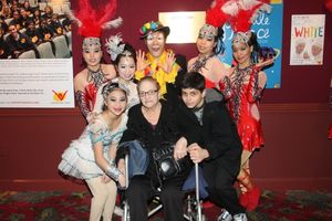 Cirque Shanghai Bai Xi cast member with Jo Jo Lenzi and Nicholas Croce Photo