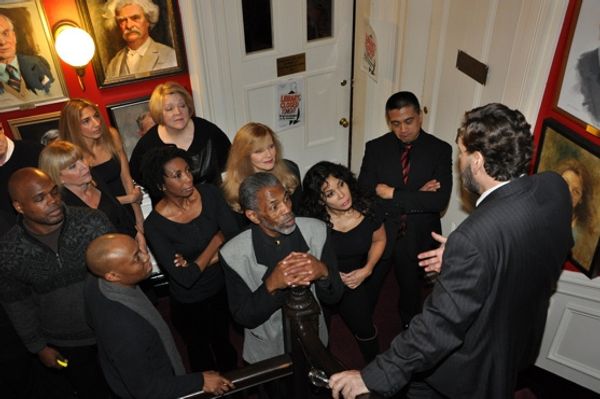 David Staller giving a few words before the show starts with Ty Jones, Marylee Martin Photo