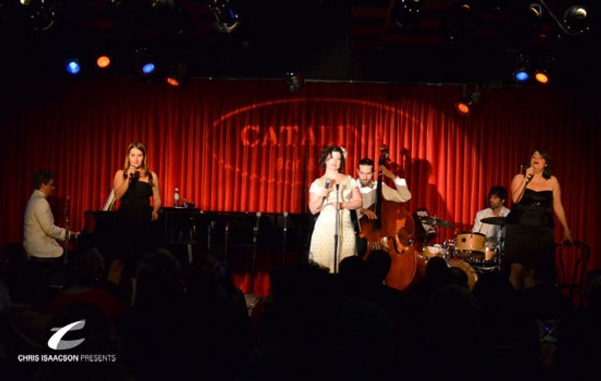 Brent Crayon, Caitlin O'Brient, Karissa Noel, Danielle Sadd at Upright Cabaret's A Broadway Christmas  at 